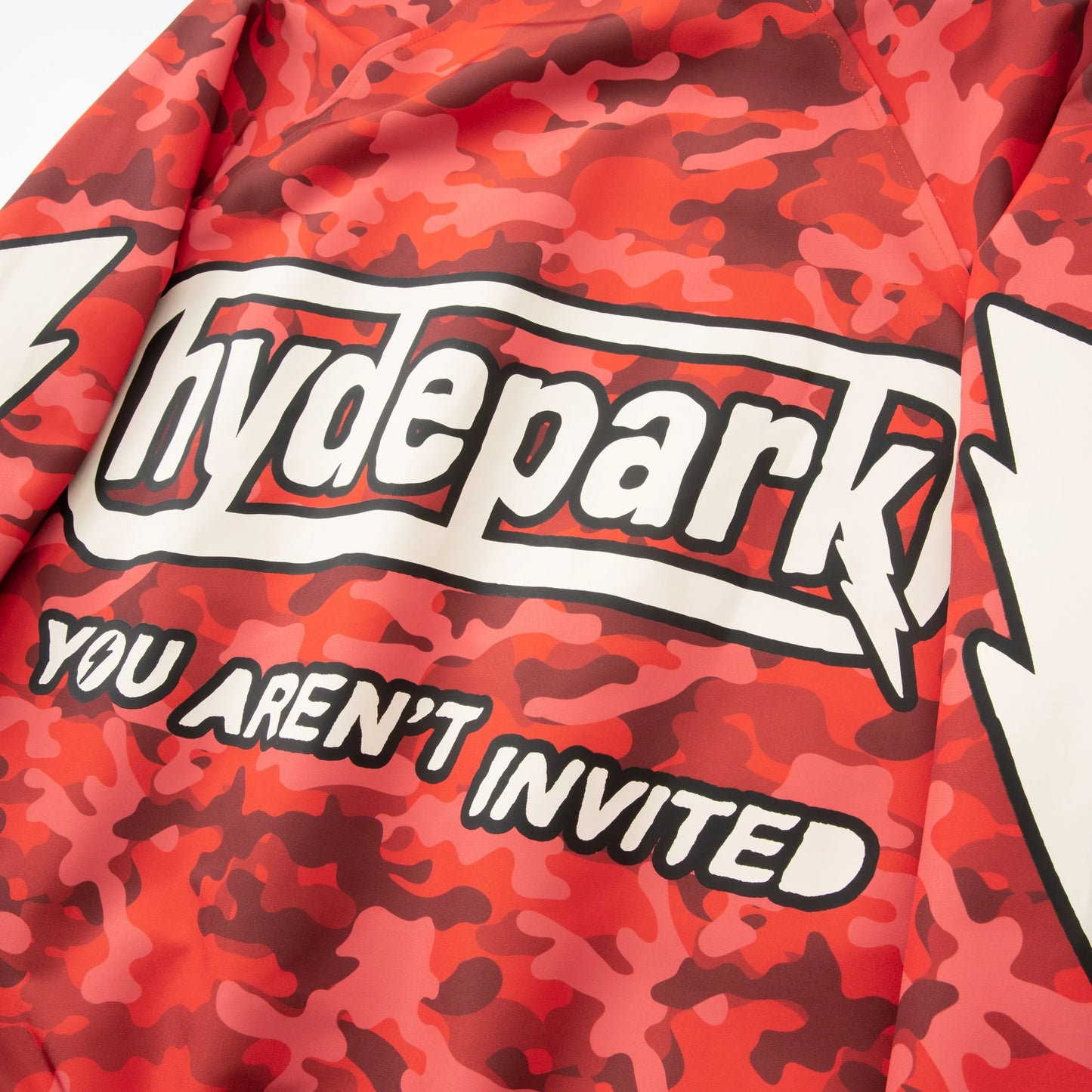 LIGHTNING CAMO HOODED TRACK JACKET - RED