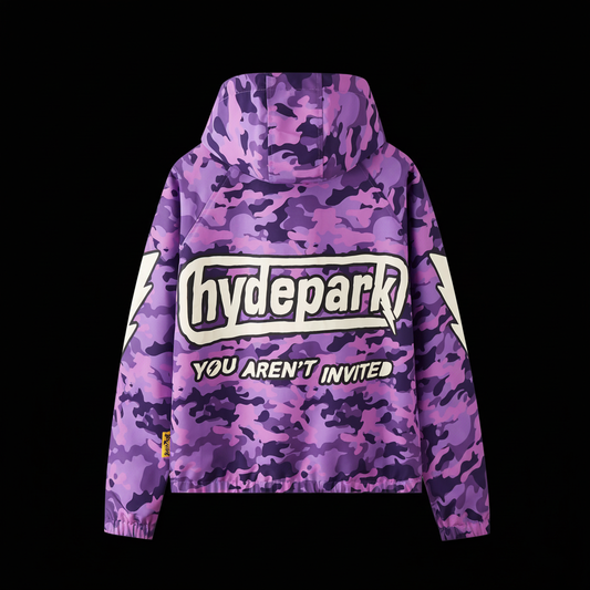 LIGHTNING CAMO HOODED TRACK JACKET - PURPLE