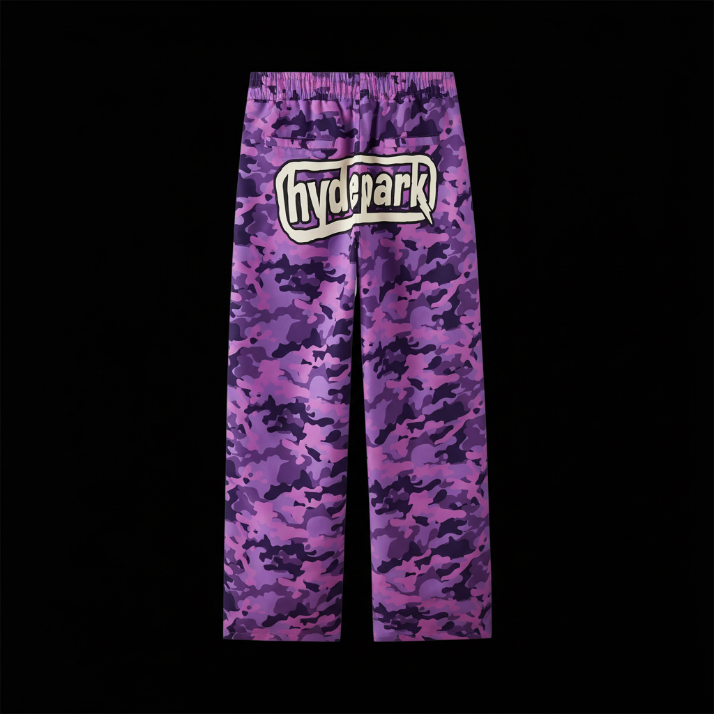 LIGHTNING CAMO TRACK PANT - RED/PURPLE
