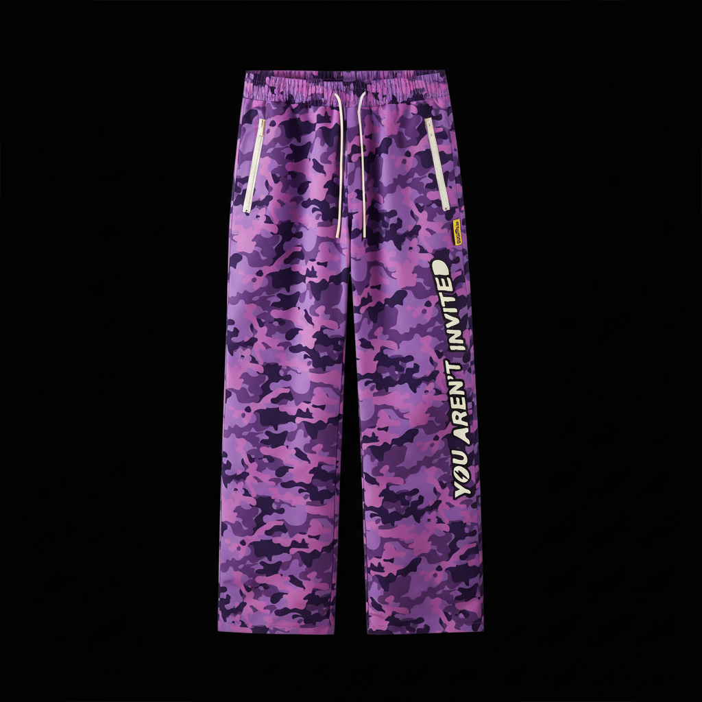 LIGHTNING CAMO TRACK PANT - RED/PURPLE