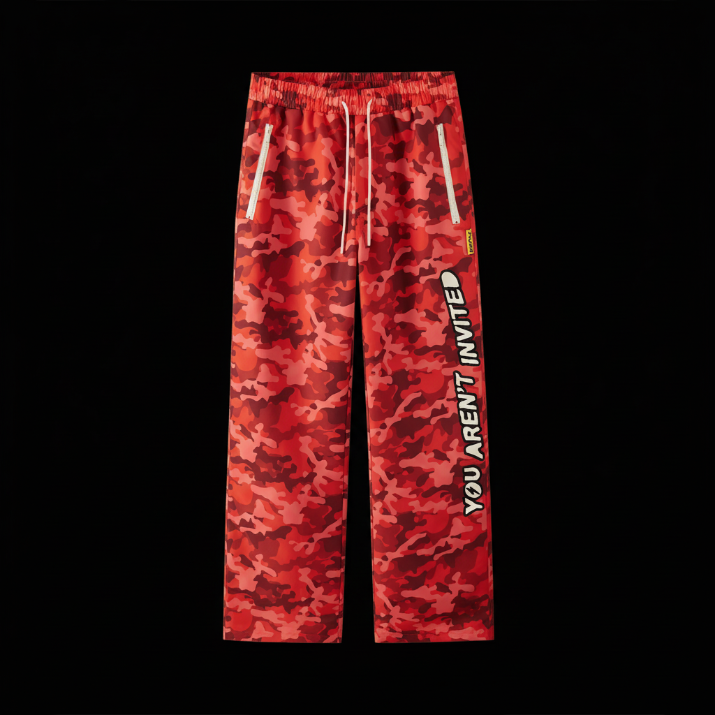 LIGHTNING CAMO TRACK PANT - RED/PURPLE