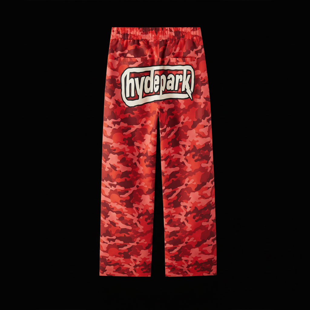 LIGHTNING CAMO TRACK PANT - RED/PURPLE