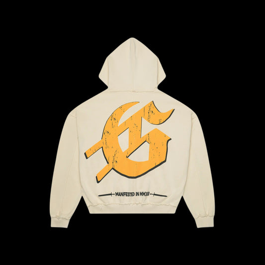 CHROME LIBERTY ZIP HOODIE V2 (BONE)